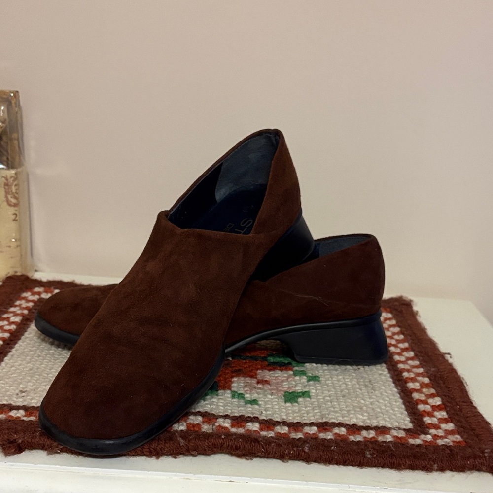 Delman Dark Brown Suede Loafers